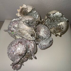 decorative pomegranate figurine with sparkles and beads lot of 6